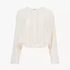 Long-sleeve cropped top in cotton
