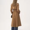 Long trench coat in cotton gabardine