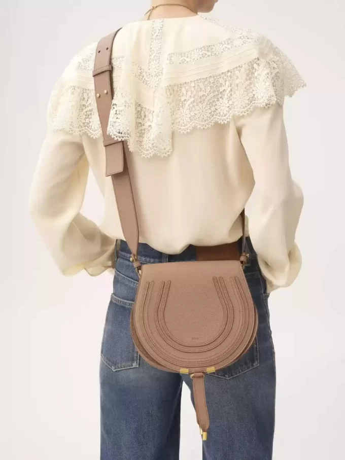 Marcie saddle bag in grained leather