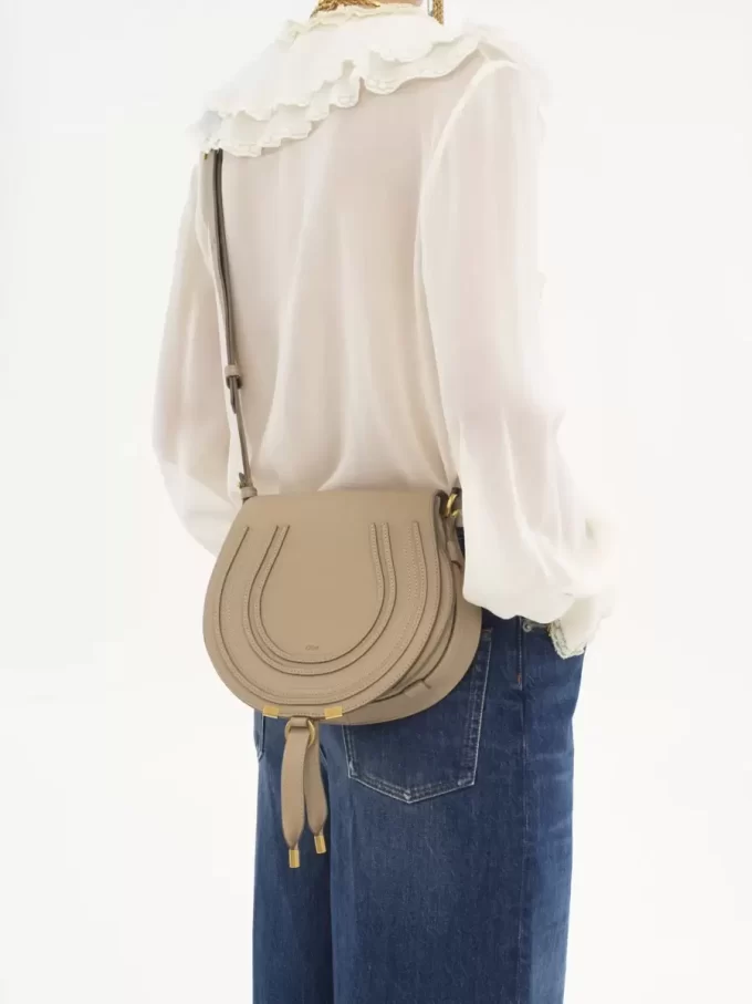 Marcie saddle bag in grained leather