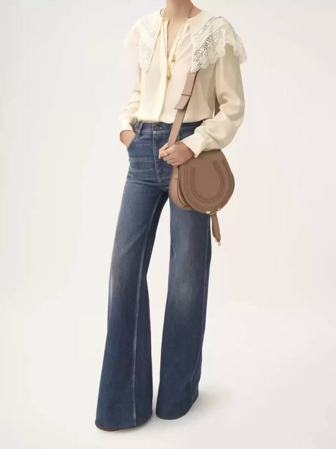 Marcie saddle bag in grained leather