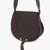 Marcie saddle bag in suede leather