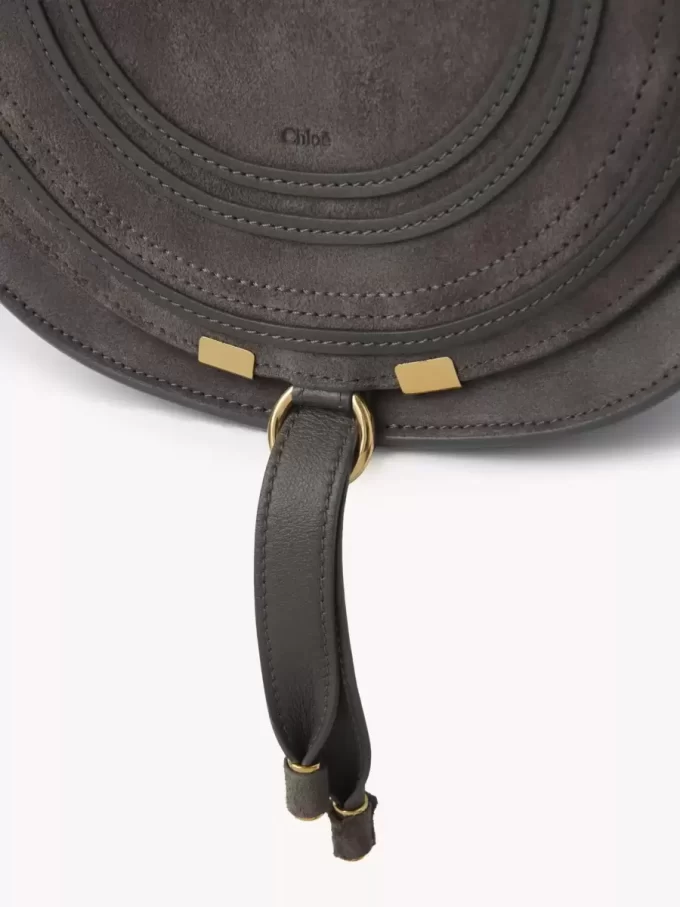 Marcie saddle bag in suede leather
