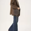 Marcie saddle bag in suede leather