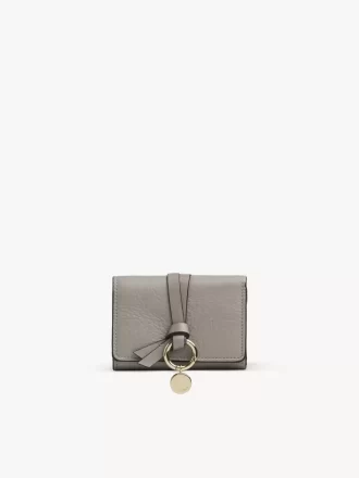 Mini Alphabet tri-fold in grained leather