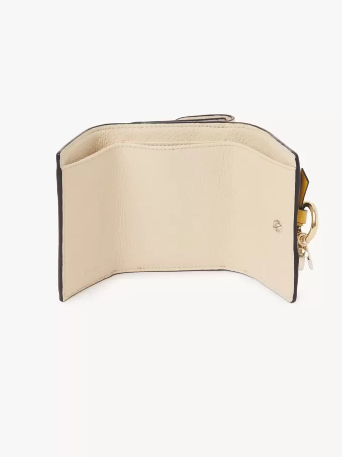 Mini Alphabet tri-fold in grained leather