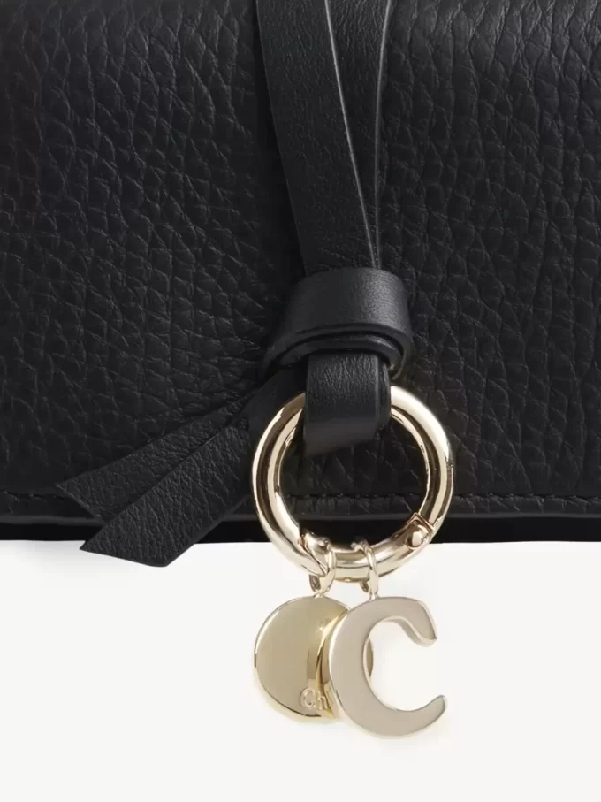 Mini Alphabet tri-fold in grained leather