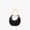 Mini Beaded Bracelet Hobo bag in suede leather