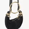 Mini Beaded Bracelet Hobo bag in suede leather