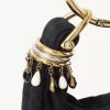 Mini Beaded Bracelet Hobo bag in suede leather