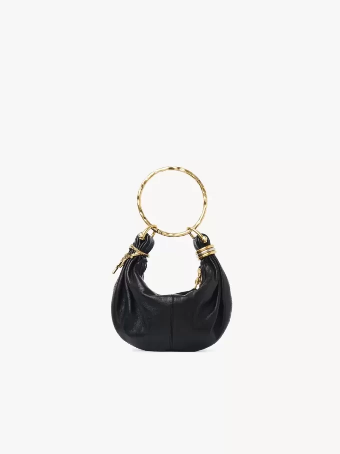 Mini Bracelet Hobo bag in grained leather
