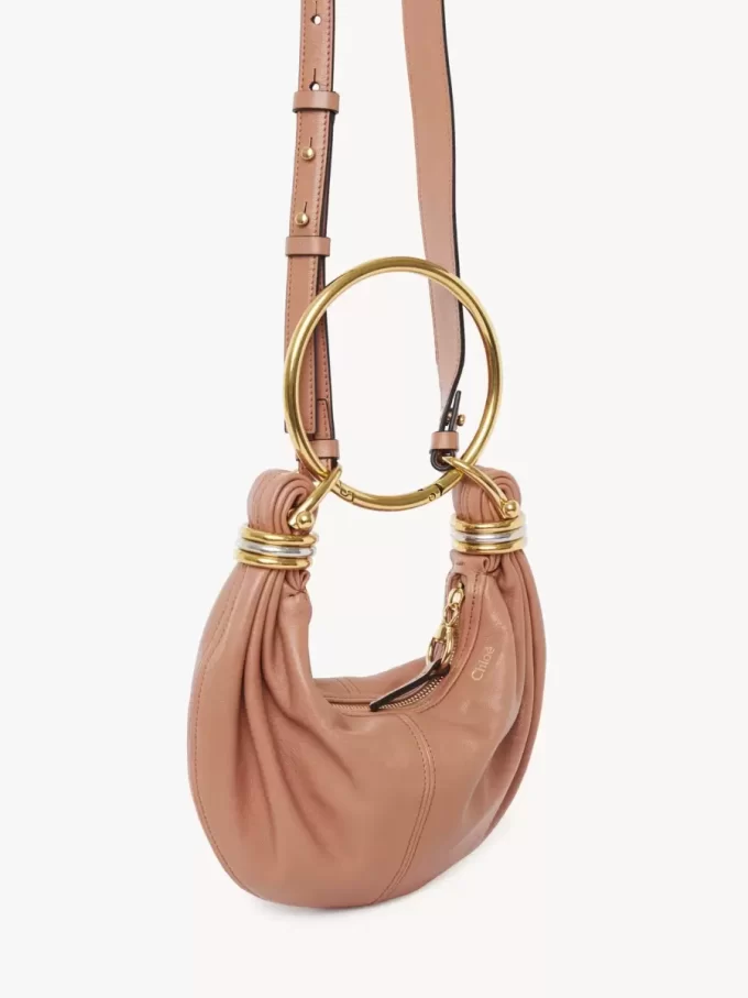 Mini Bracelet Hobo bag in grained leather