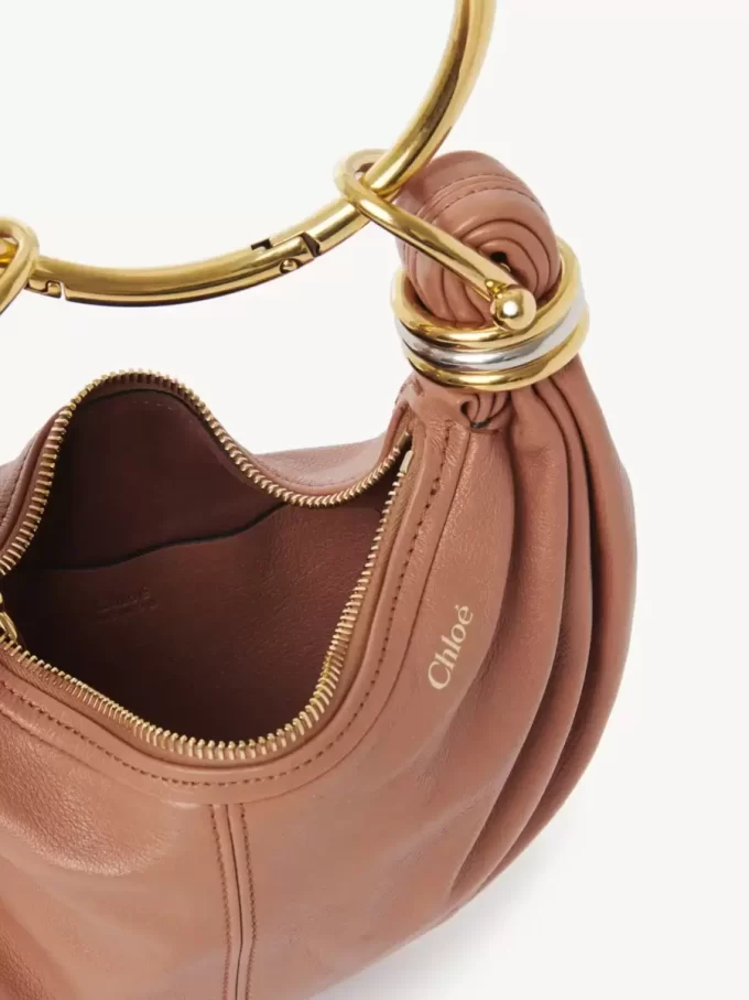 Mini Bracelet Hobo bag in grained leather