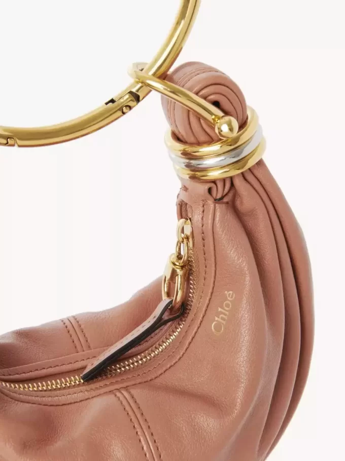 Mini Bracelet Hobo bag in grained leather