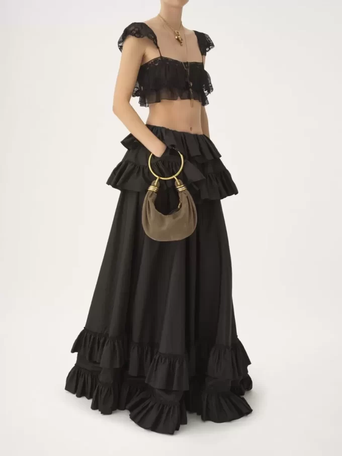 Mini Bracelet Hobo bag in suede leather