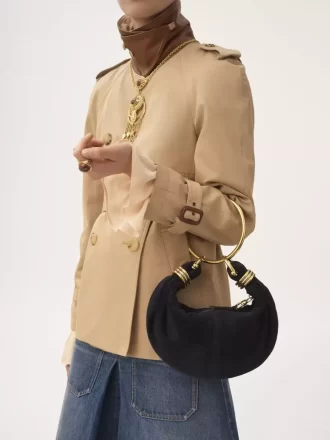 Mini Bracelet Hobo bag in suede leather