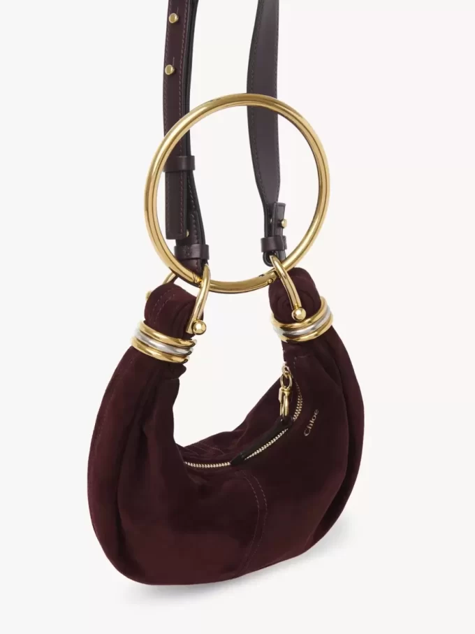 Mini Bracelet Hobo bag in suede leather