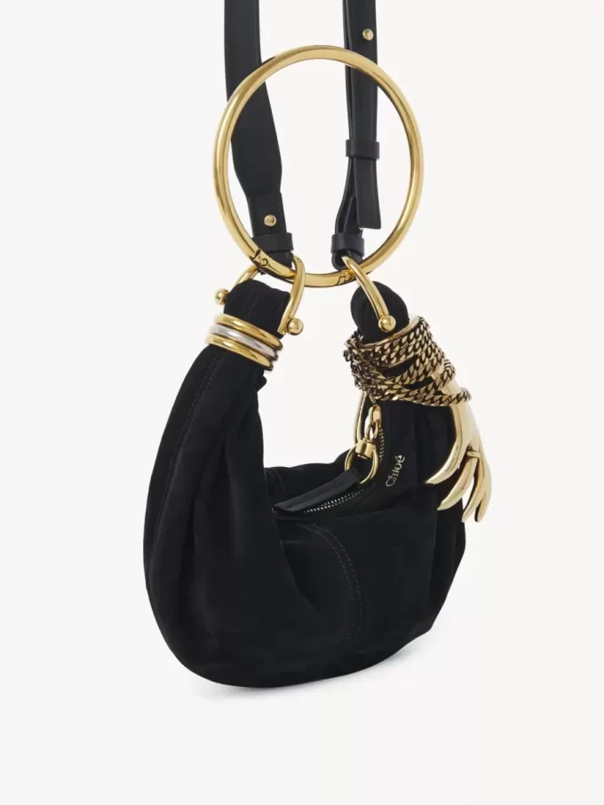 Mini Bracelet Hobo bag in suede leather