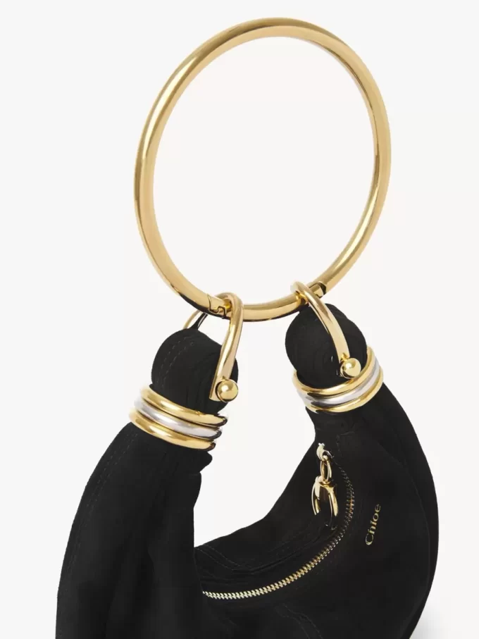Mini Bracelet Hobo bag in suede leather