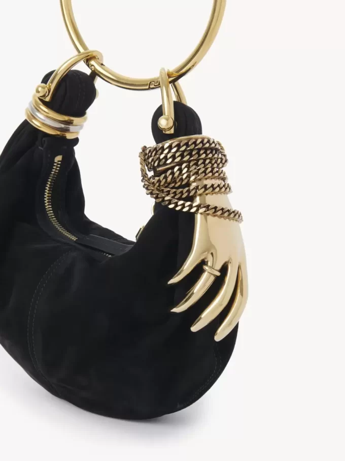 Mini Bracelet Hobo bag in suede leather
