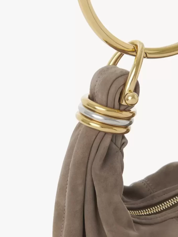 Mini Bracelet Hobo bag in suede leather