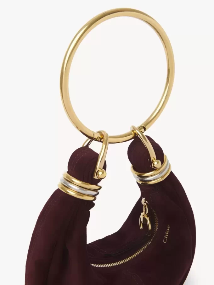 Mini Bracelet Hobo bag in suede leather