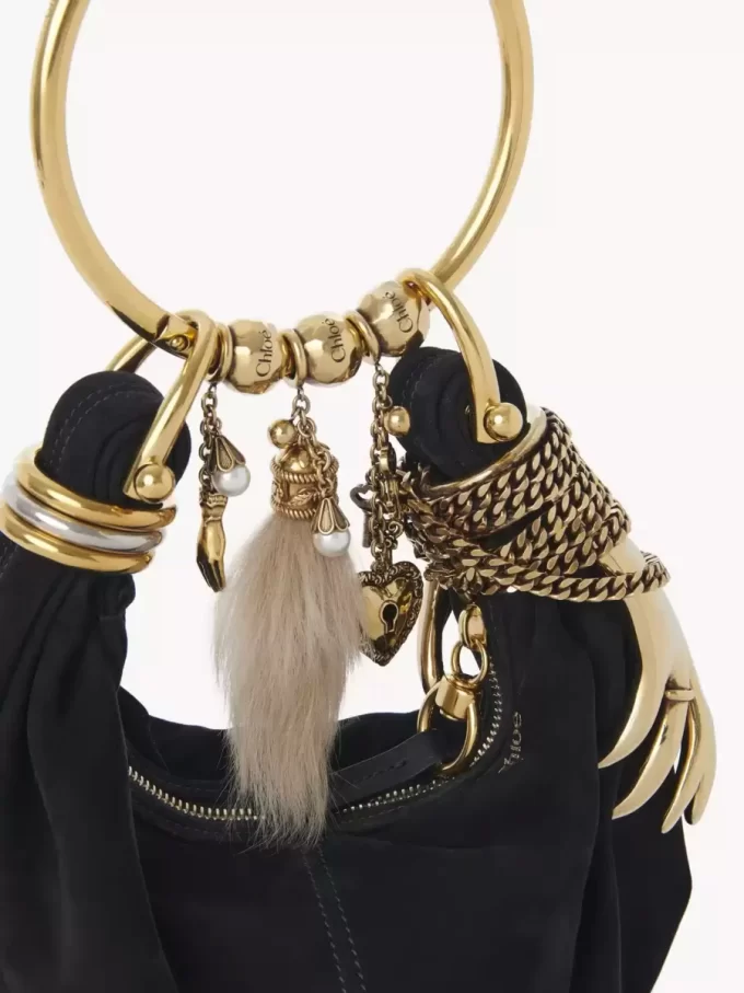 Mini Bracelet Hobo bag in suede leather