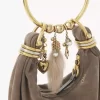 Mini Bracelet Hobo bag in suede leather