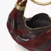 Mini Bracelet Hobo bag in suede leather & snakeskin
