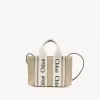 Mini Woody tote bag in linen