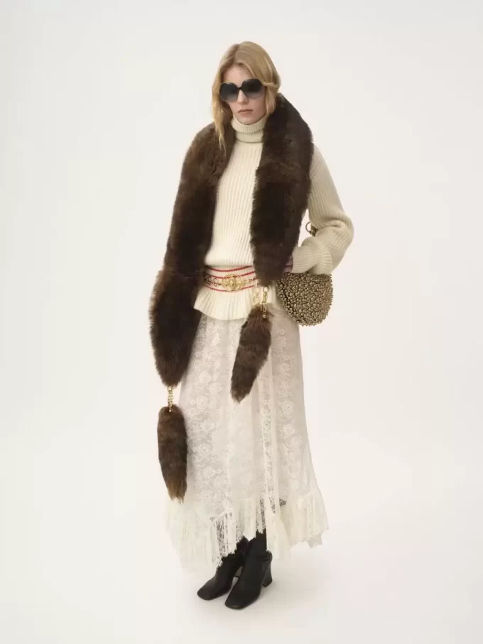 Oversized logo turtleneck sweater in a wool & mohair knit