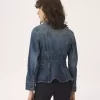 Peplum riding jacket in denim