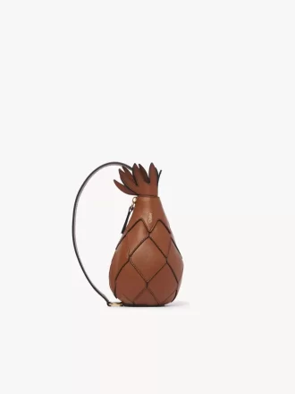 Pineapple shoulder bag in grained leather