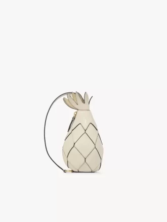 Pineapple shoulder bag in grained leather