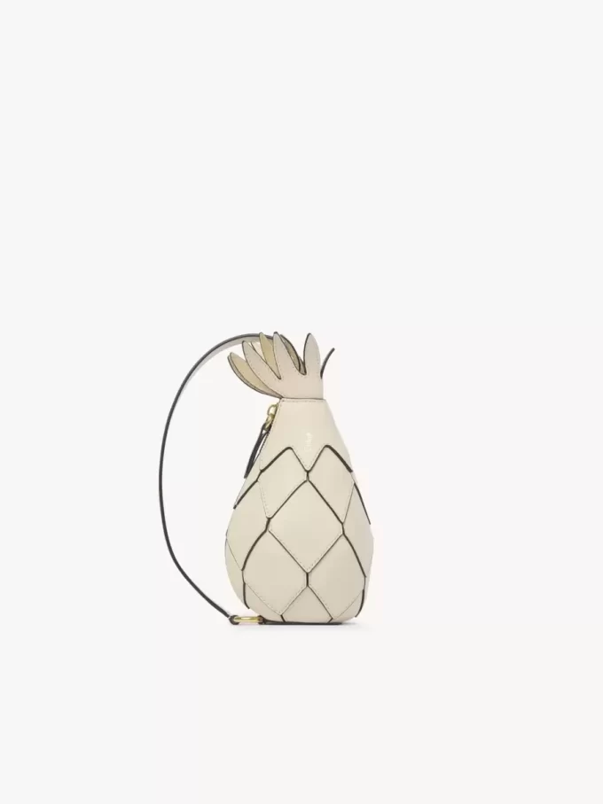 Pineapple shoulder bag in grained leather