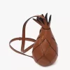 Pineapple shoulder bag in grained leather