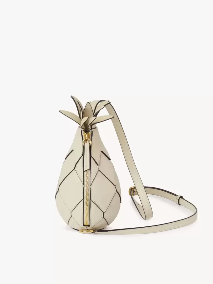 Pineapple shoulder bag in grained leather