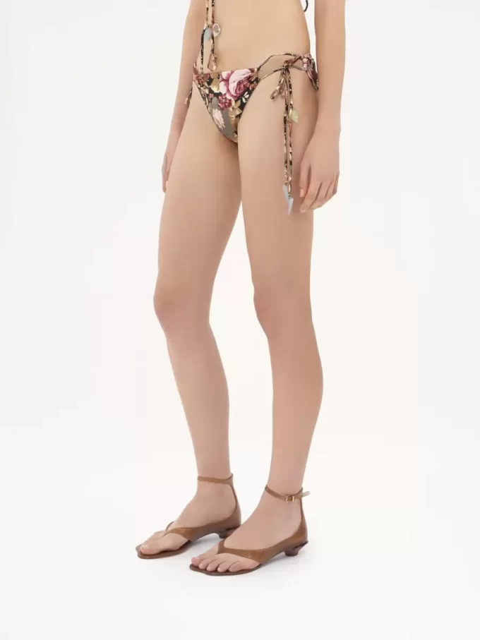 Rose-print bikini bottoms