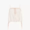 Ruffled camisole top in silk habotai