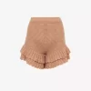 Ruffled mini shorts in crochet knit