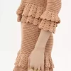 Ruffled mini shorts in crochet knit