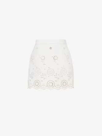 Scalloped mini skirt in a cotton mix