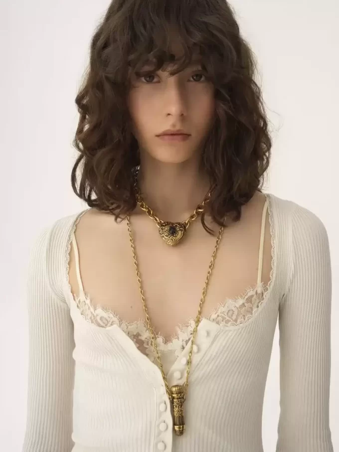 Scoop-neck fitted cardigan in cotton