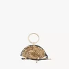 Sea Treasures Shell zipped clutch in soft leather & metal
