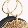 Sea Treasures Shell zipped clutch in soft leather & metal