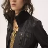Short blouson in leather