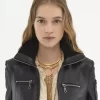 Short blouson in leather