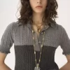 Short-sleeve polo sweater in a wool & cashmere knit