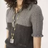 Short-sleeve polo sweater in a wool & cashmere knit
