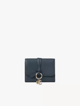 Small Alphabet tri-fold in grained leather